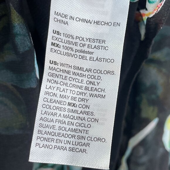 Chicos Womens 10 Blouse Sheer Black Floral Long Sleeve Button Up Shirt Top - Picture 6 of 11